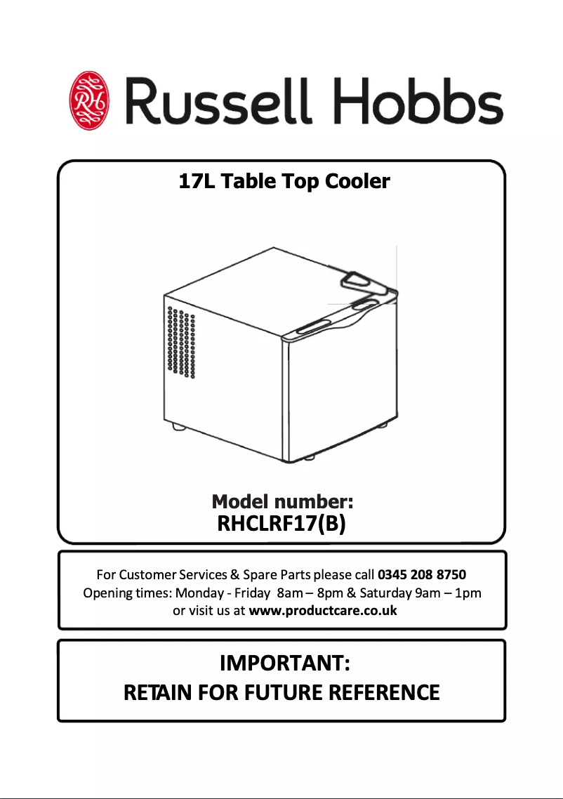 Page n°1 - Manuel utilisateur Russell Hobbs RHCLRF17