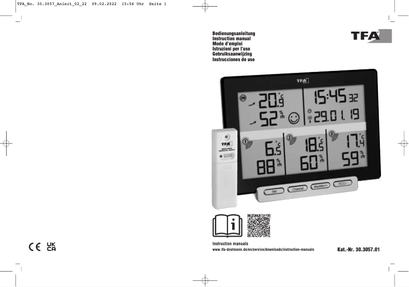Image de la première page du manuel de l'appareil Multi-Sense 30.3057.01