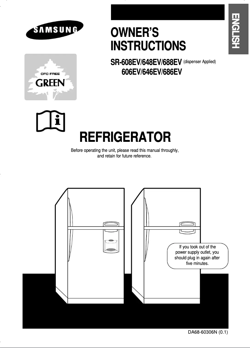 Page n°1 - Manuel utilisateur Samsung SR-686EV