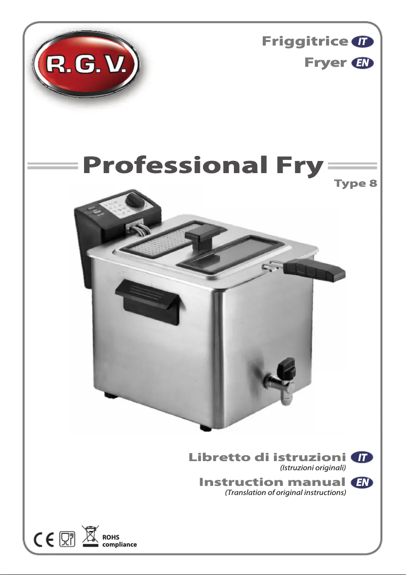 Page 1 de la notice Manuel utilisateur RGV Professional Fry Type 8