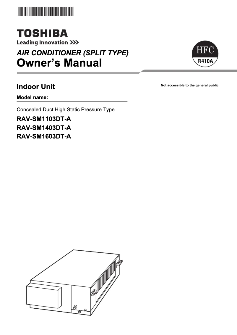 Image de la première page du manuel de l'appareil RAV-SM1603DT-A