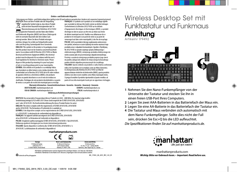 Page n°1 - Manuel utilisateur Manhattan 179492
