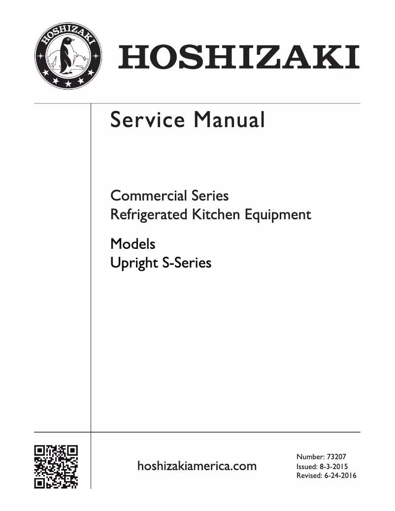 Page 1 of the manual User Manual Hoshizaki Commercial CF2S-FS