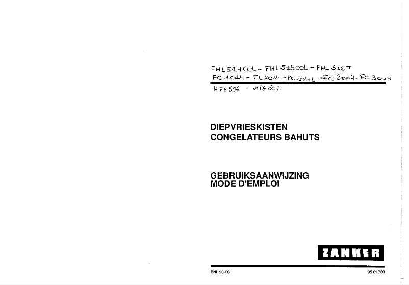 Page 1 de la notice Manuel utilisateur Zanker FC2004