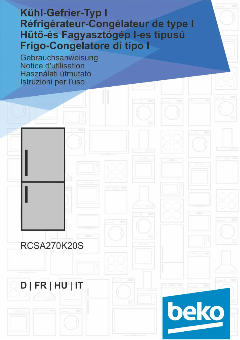 Page 1 de la notice Manuel utilisateur Beko RCSA270K20S