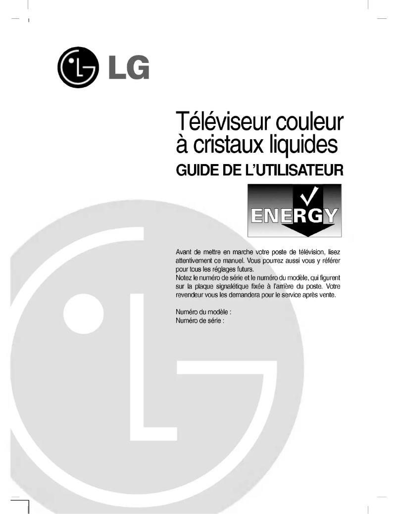 Page n°1 - Manuel utilisateur LG RZ-20LA90