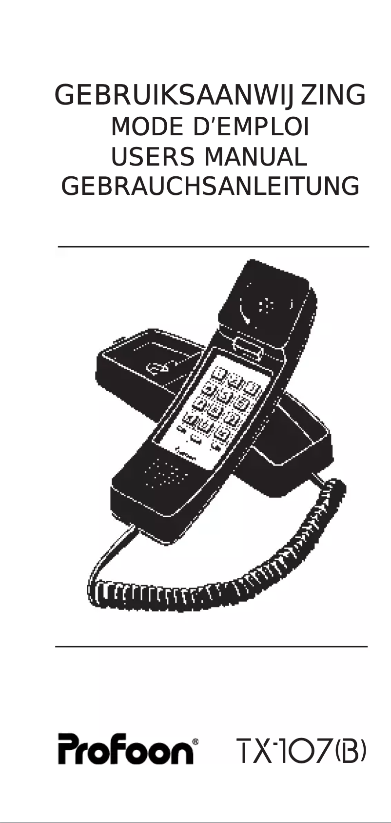 Image de la première page du manuel de l'appareil TX-107
