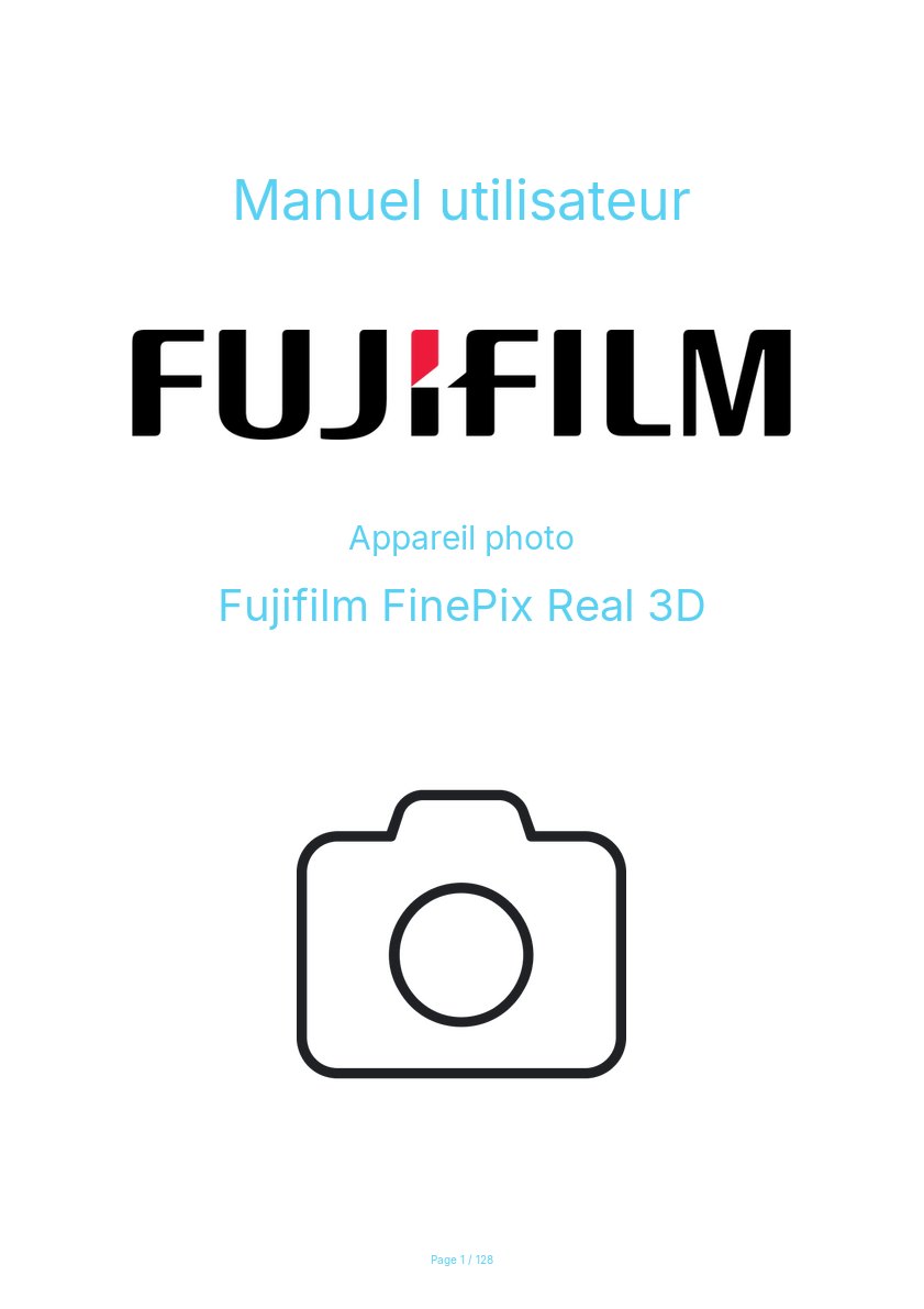 Image de la première page du manuel de l'appareil FinePix Real 3D