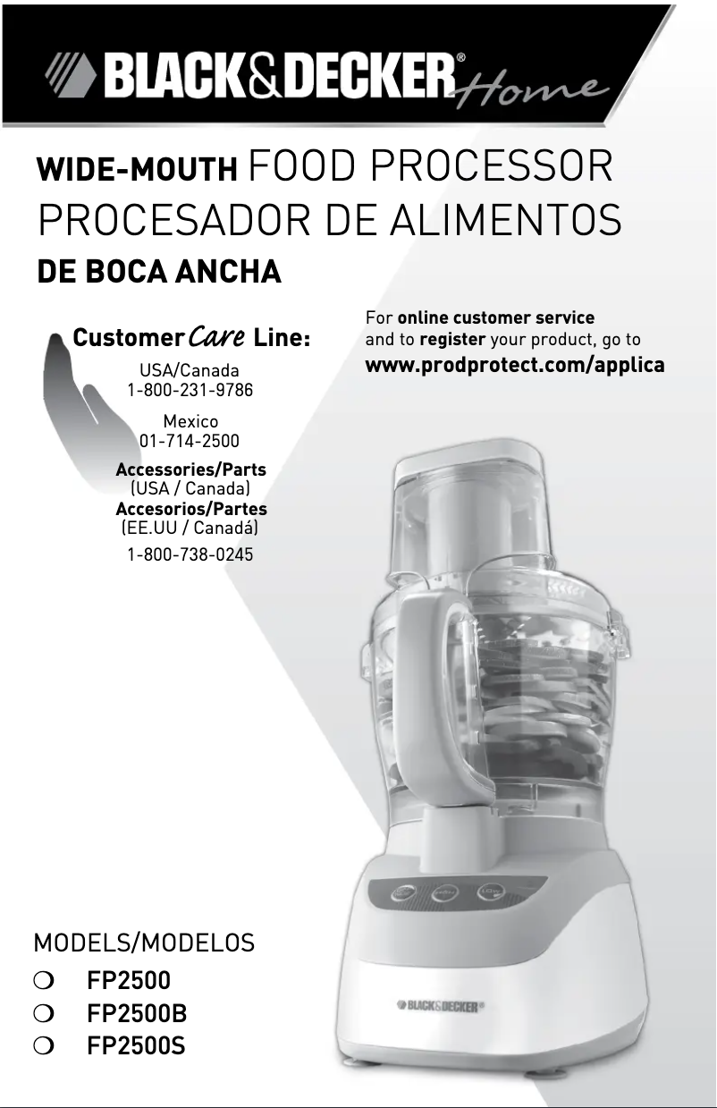 Page 1 de la notice Manuel utilisateur Black & Decker FP2500B