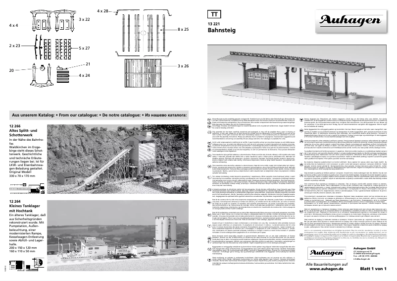 Page 1 de la notice Manuel utilisateur Auhagen 11437