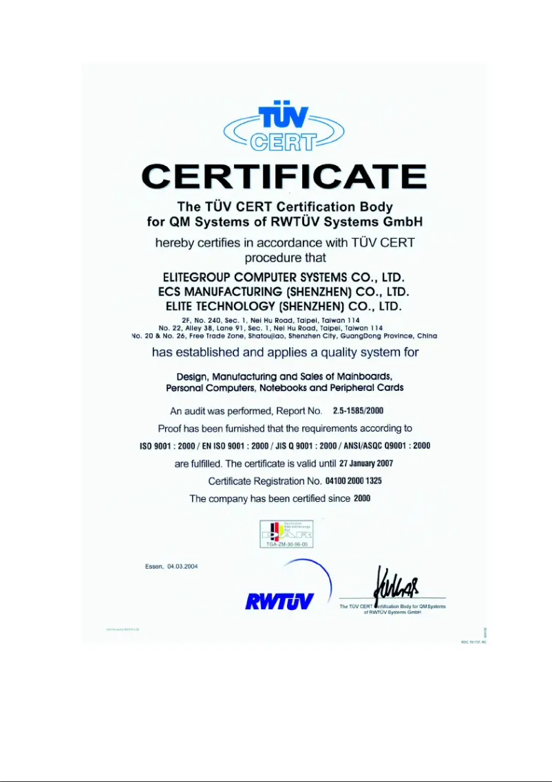 Page n°1 - Manuel utilisateur ECS RS400-A