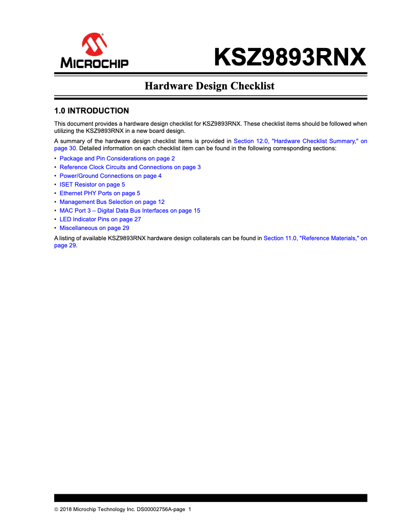 Page 1 de la notice Manuel utilisateur Microchip KSZ9893