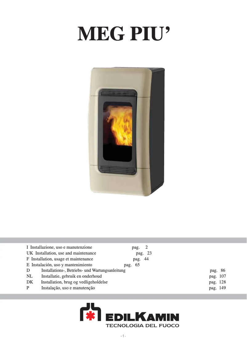 Página 1 del manual Manual de usuario Edilkamin MEG PIU