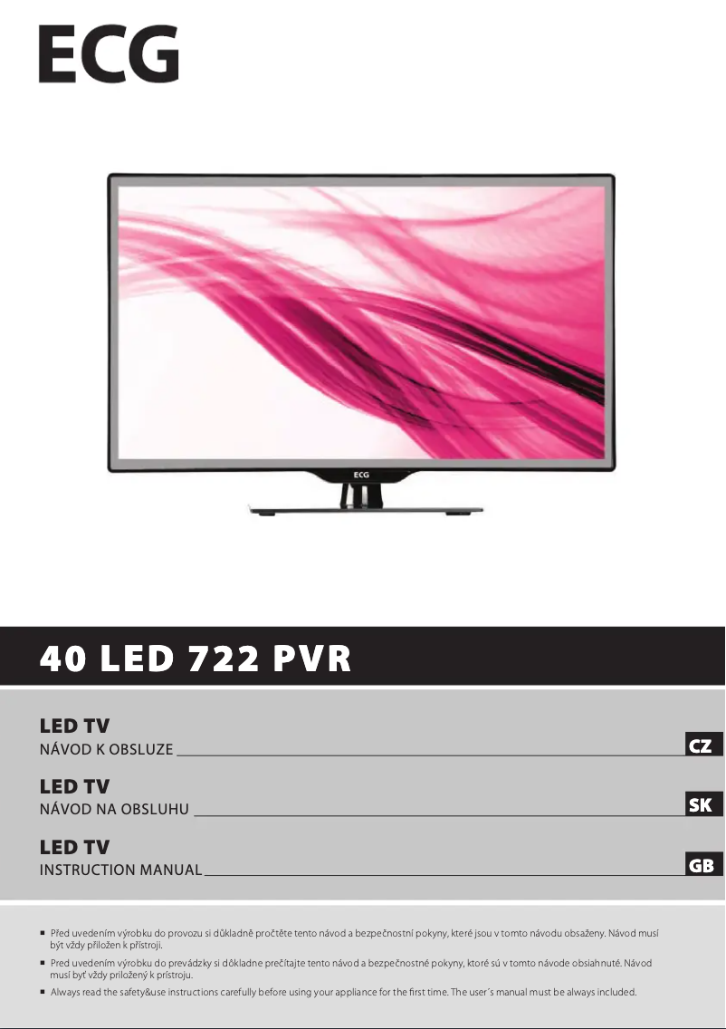 Image de la première page du manuel de l'appareil 40 LED 722 PVR