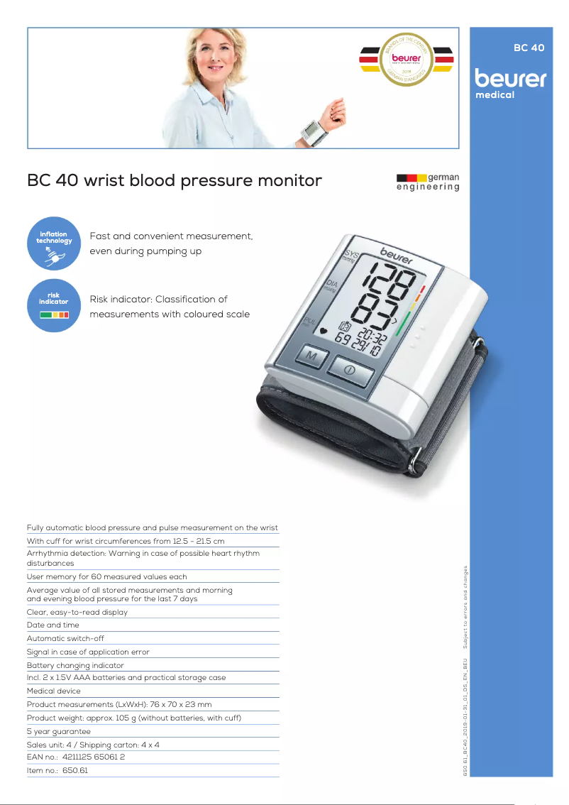 Image de la première page du manuel de l'appareil BC 40