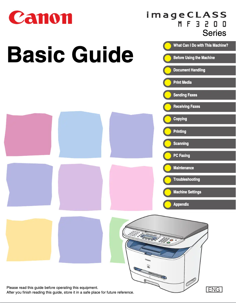 Page 1 de la notice Manuel utilisateur Canon imageCLASS MF3240