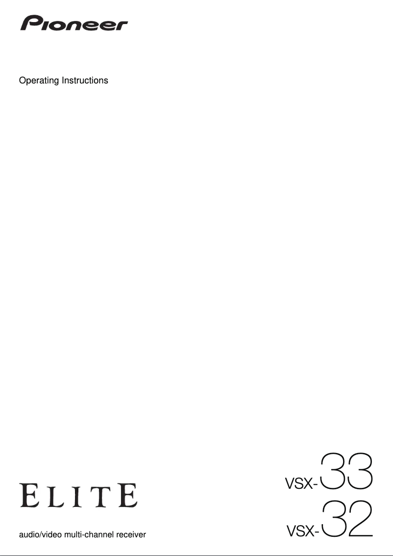 Image de la première page du manuel de l'appareil Elite VSX-32