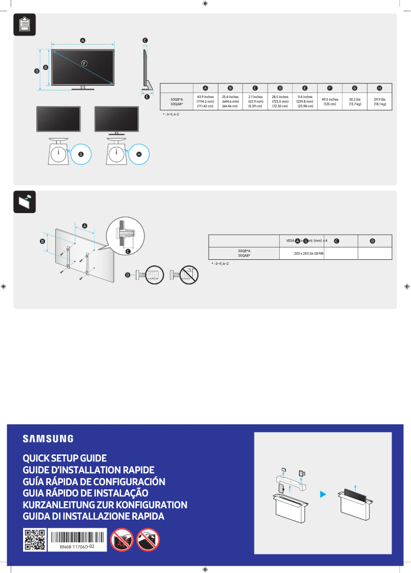 Page n°1 - Manuel utilisateur Samsung QA50Q80AAK
