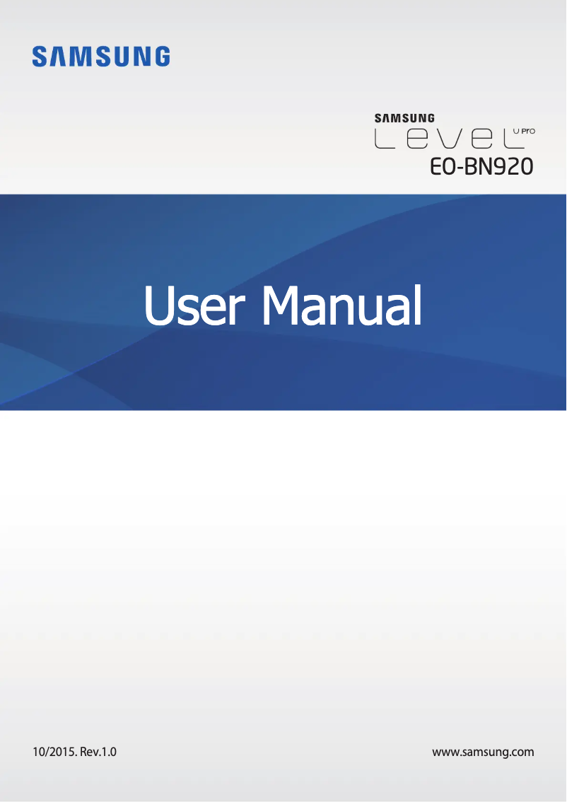 Page 1 de la notice Manuel utilisateur Samsung Level U Pro
