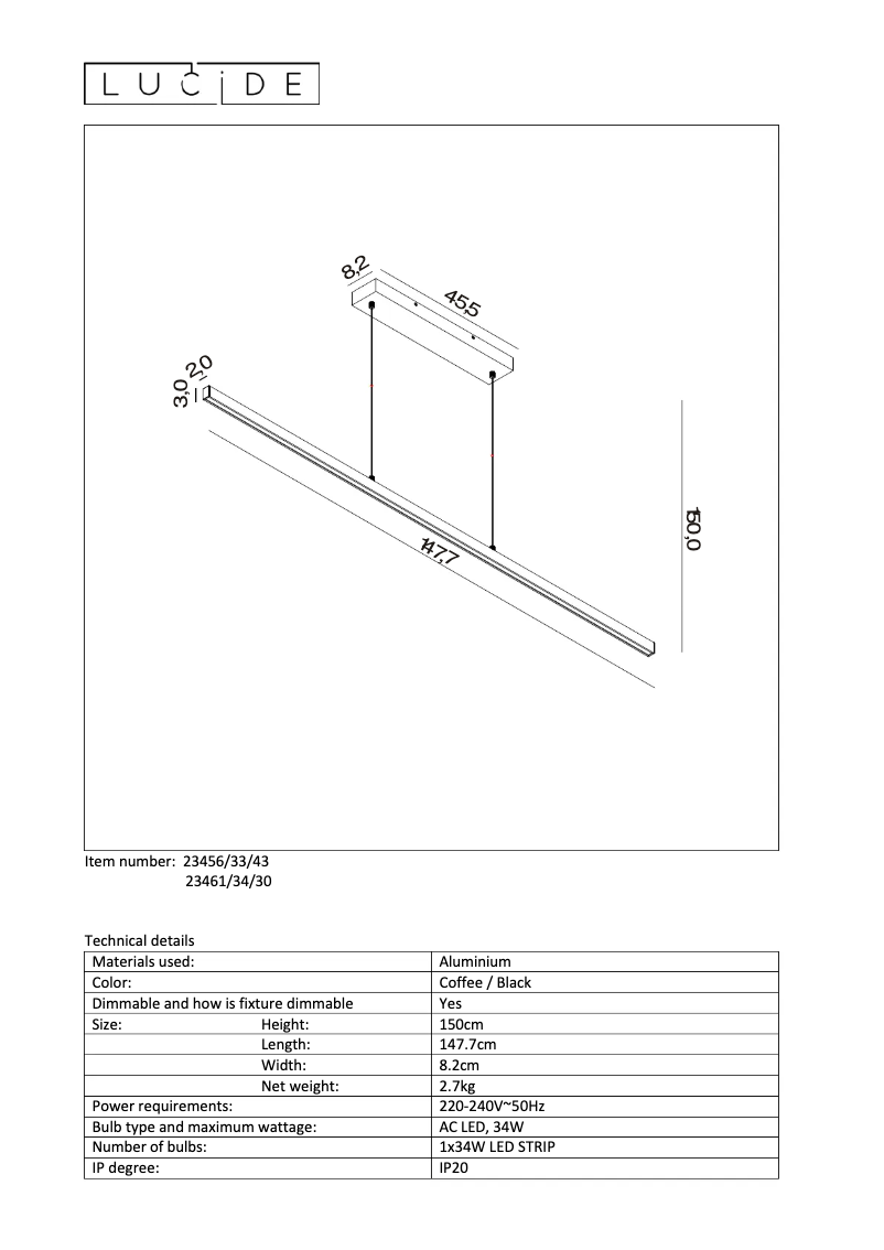 Page n°1 - Manuel utilisateur Lucide Sigma 23461/34/30