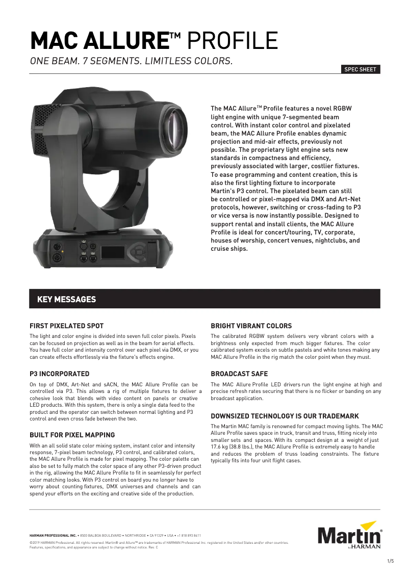 Image de la première page du manuel de l'appareil MAC Allure Profile