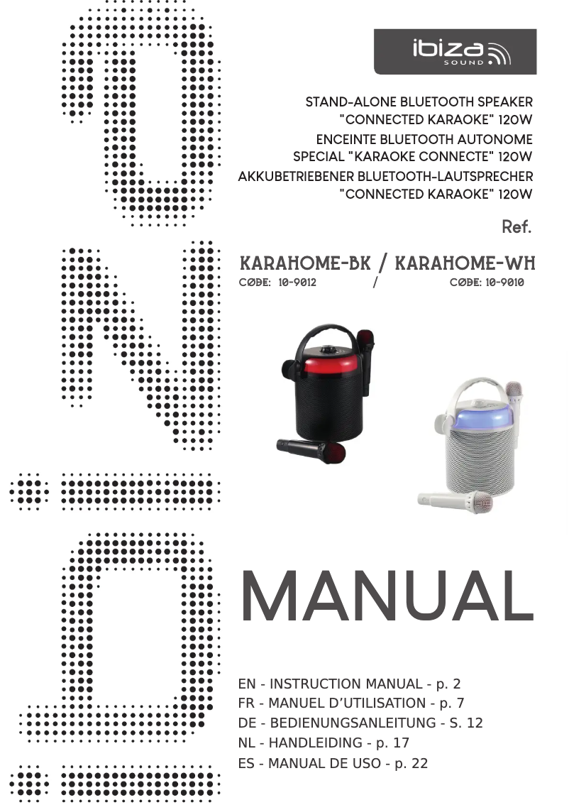 Image de la première page du manuel de l'appareil KARAHOME-BK