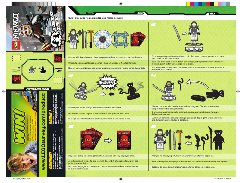 Page 1 de la notice Manuel utilisateur Lego Ninjago 9563