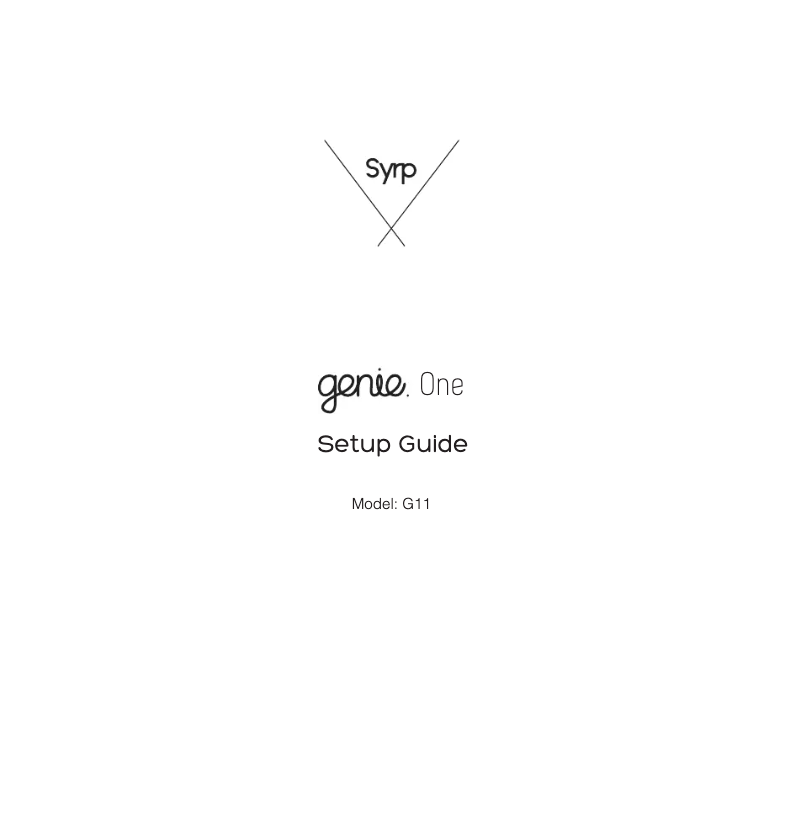Page n°1 - Manuel utilisateur Syrp Genie One