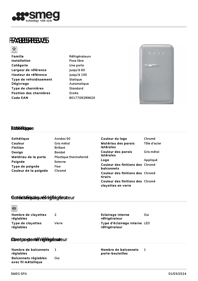 Image de la première page du manuel de l'appareil FAB5RSV5