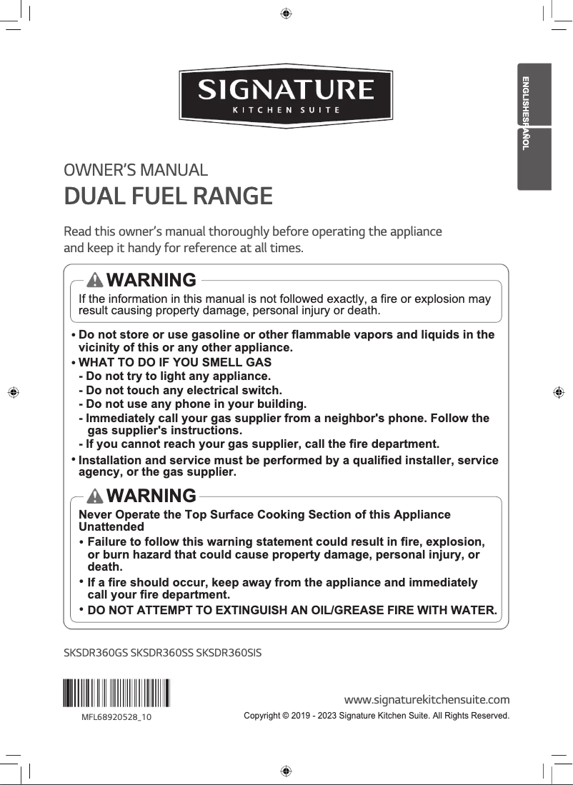 Page 1 de la notice Manuel utilisateur Signature SKSDR360SIS