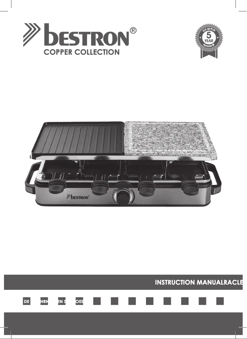 Page 1 de la notice Manuel utilisateur Bestron ARG1200CO