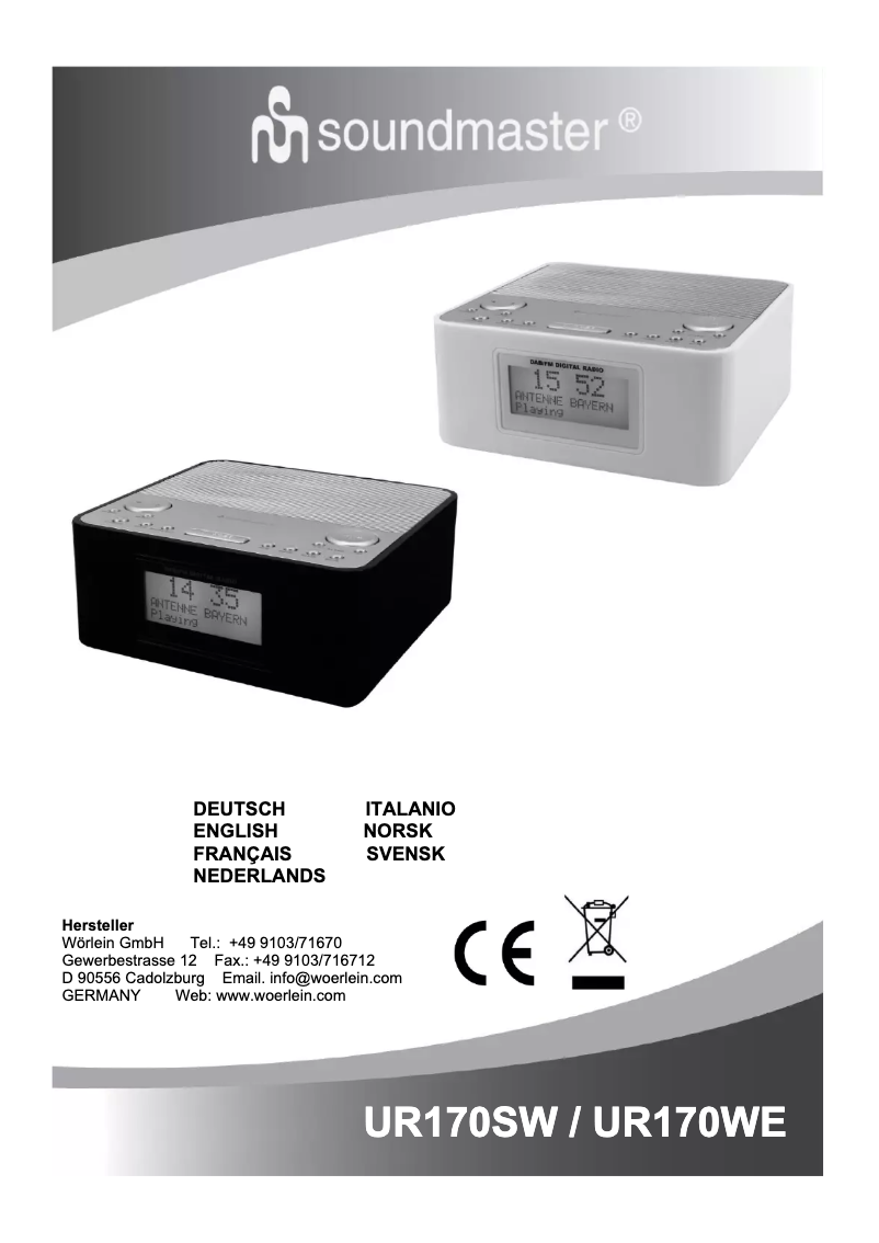 Image de la première page du manuel de l'appareil UR170SW