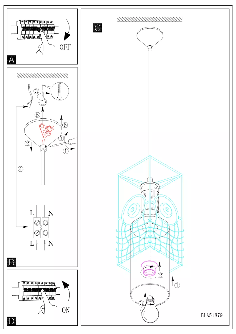 Page 1 de la notice Manuel utilisateur Eglo Nambia