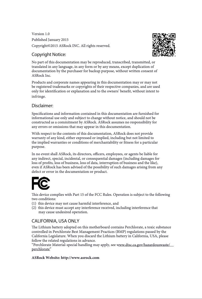 Page 1 de la notice Manuel utilisateur Asrock 970M Pro3