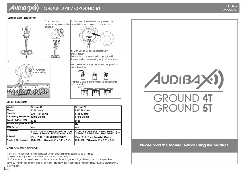 Page n°1 - Manuel utilisateur Audibax Ground 5T