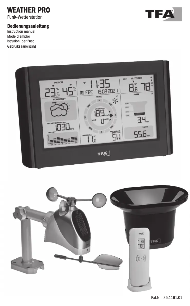 Image de la première page du manuel de l'appareil Weather Pro 35.1161.01