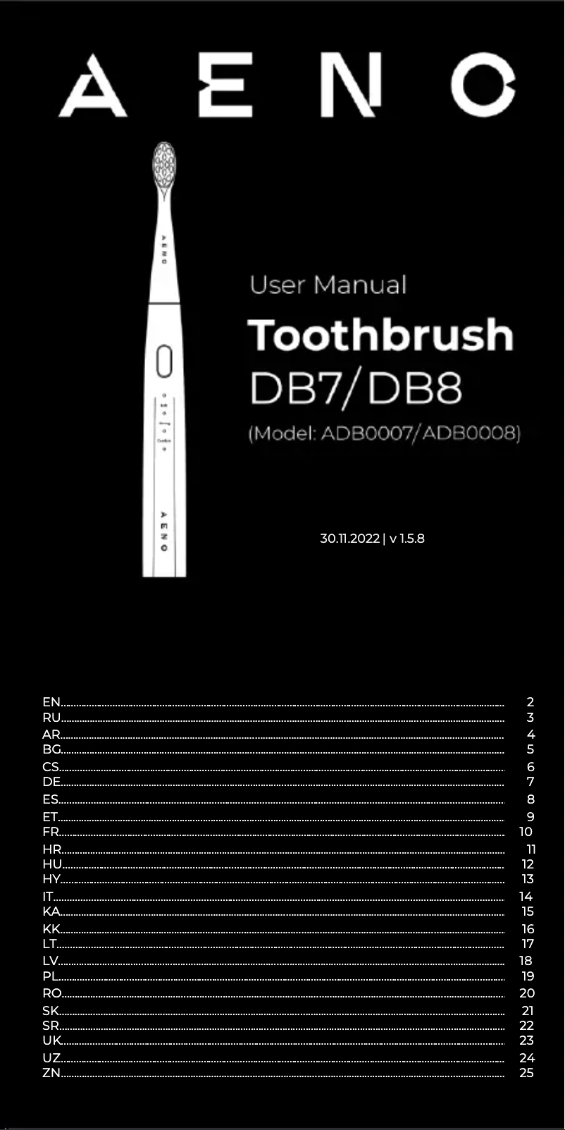 Imagen de la primera página del manual del dispositivo DB7