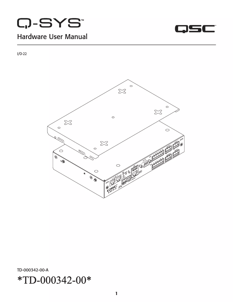 Page n°1 - Manuel utilisateur QSC I/O-22