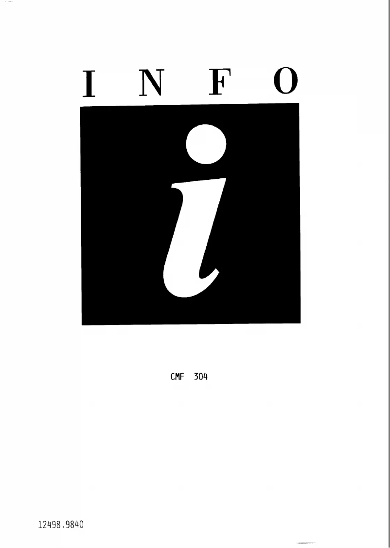 Page n°1 - Manuel utilisateur Marynen CMF 304