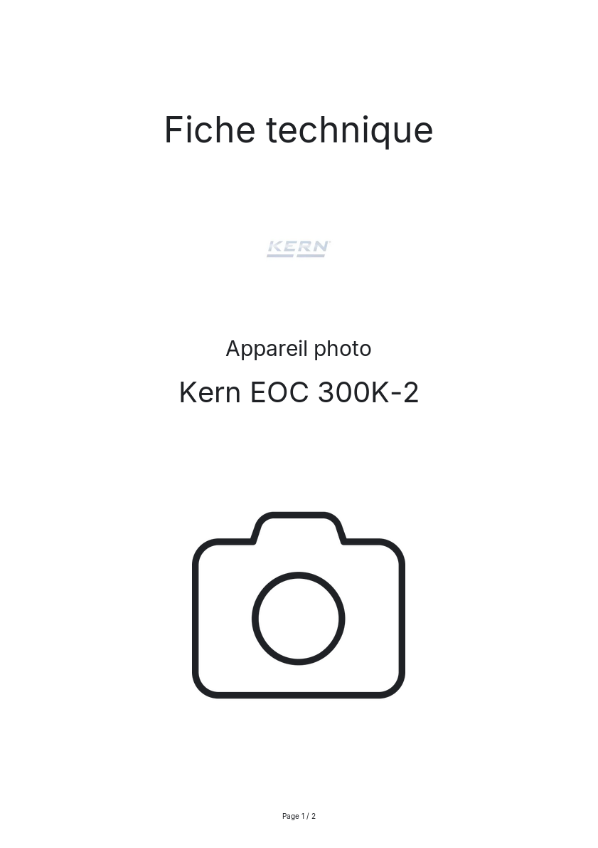 Page n°1 - Fiche technique Kern EOC 300K-2