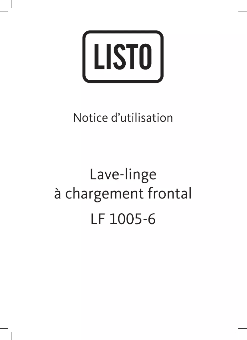 Page 1 de la notice Manuel utilisateur Listo LF 1005-6