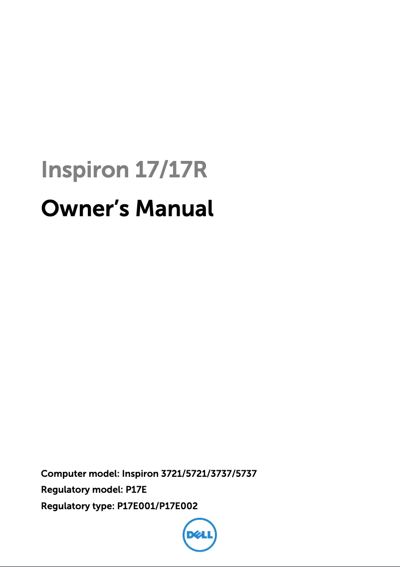 Image de la première page du manuel de l'appareil Inspiron 3737
