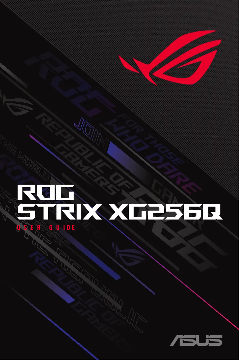 Image de la première page du manuel de l'appareil ROG Strix XG256Q