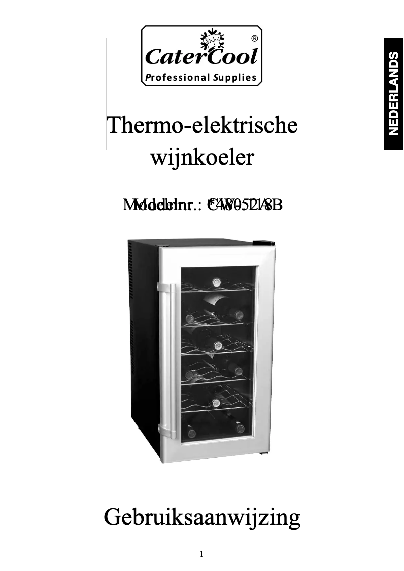 Page 1 de la notice Manuel utilisateur CaterCool 480.118