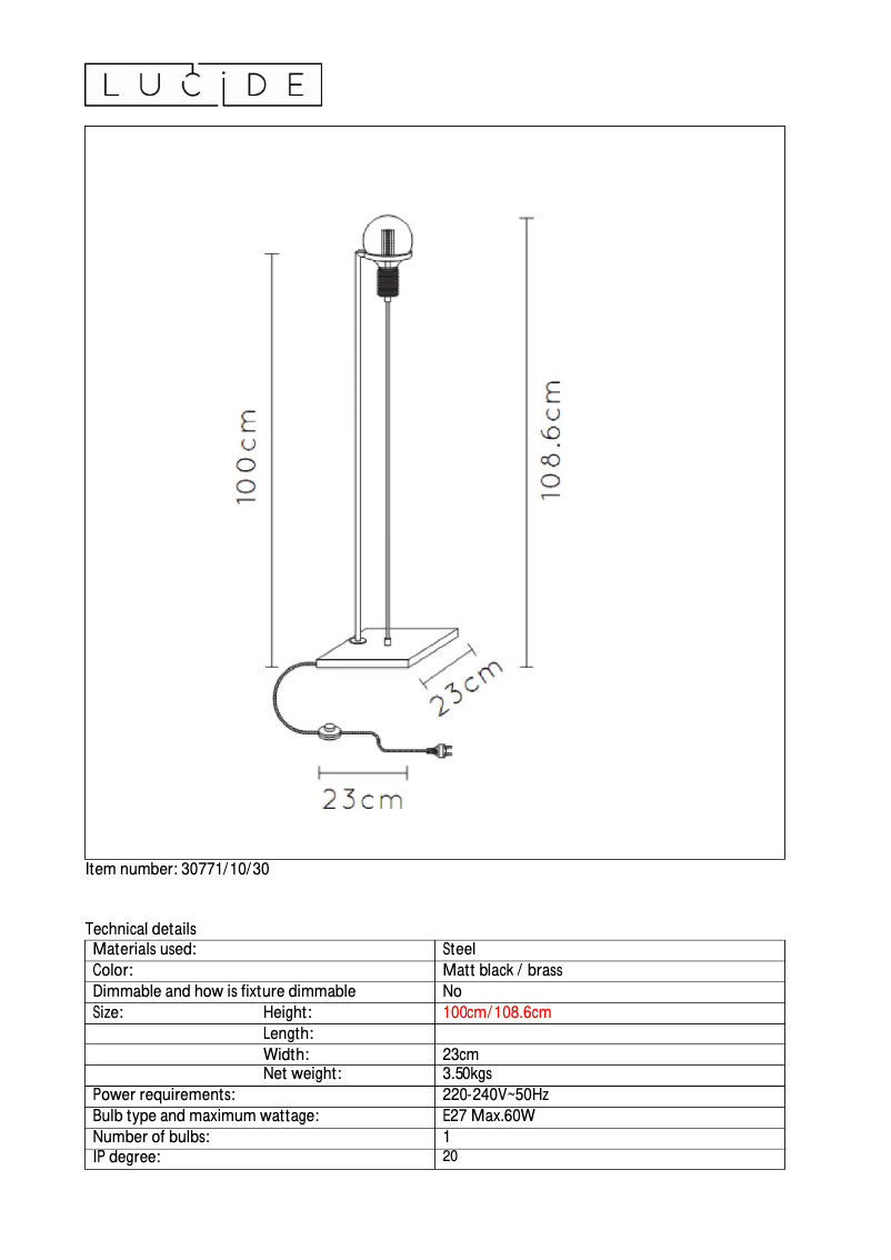 Image de la première page du manuel de l'appareil Ottelien 30771/10/30
