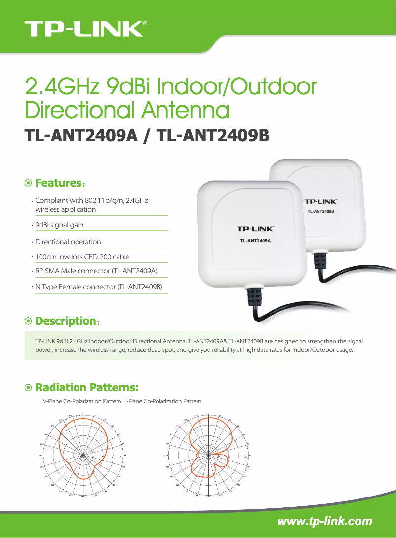 Page n°1 - Fiche technique TP-Link TL-ANT2409A