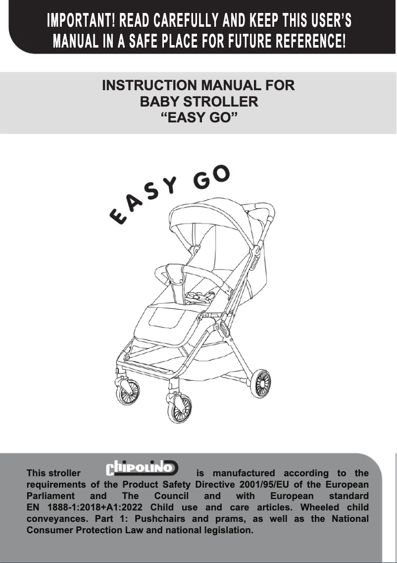 Page 1 de la notice Manuel utilisateur Chipolino Easy Go