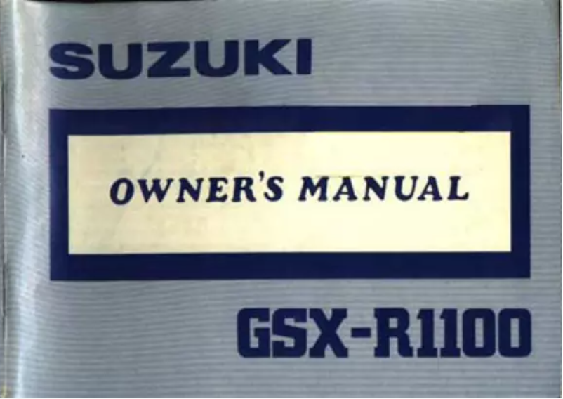 Image de la première page du manuel de l'appareil GSX-R1100 (1988)