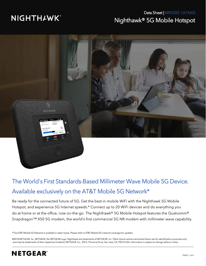 Image de la première page du manuel de l'appareil Nighthawk MR5000