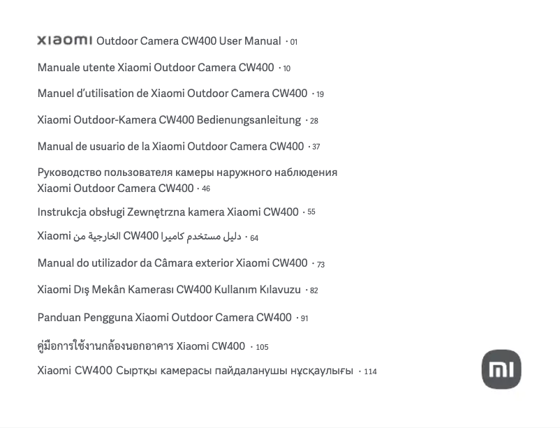 Image de la première page du manuel de l'appareil CW400